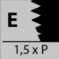 Anschnittform E 1,5 x P