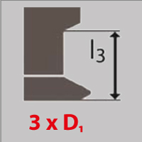 Gewindelänge 3 x D1